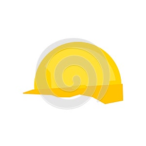 yellow safety helmets vector illustration isolated on white background. Construction helmet. Yellow safety hat. Plastic headwear