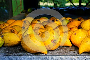 A yellow sapote fruit