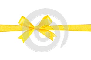 Yellow satin gift bow ribbon