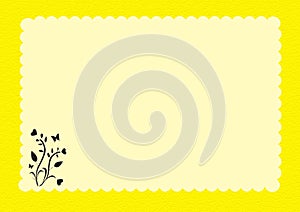Yellow scalloped border with yellow background
