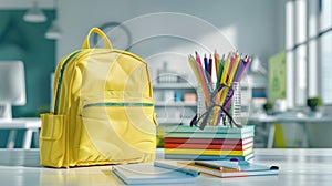 The Yellow School Backpack.AI generated image