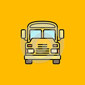 Yellow School Bus colored icon. Schoolbus vector sign
