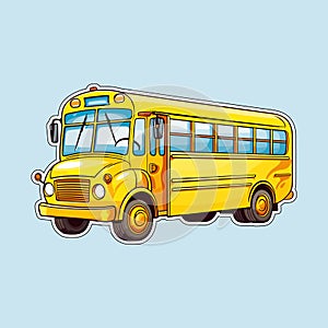 yellow school bus hand drawn vector