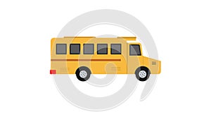 Yellow school bus isolated on white background