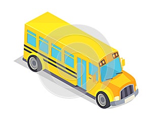 Yellow School Bus Vector Illustration