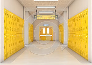 Yellow School Lockers Light