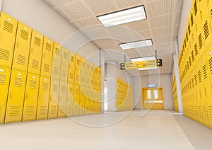 Yellow School Lockers Light