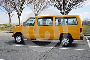 Yellow school van