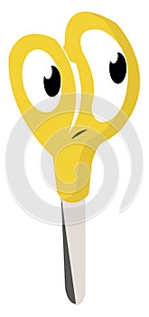 Yellow scissors, illustration, vector