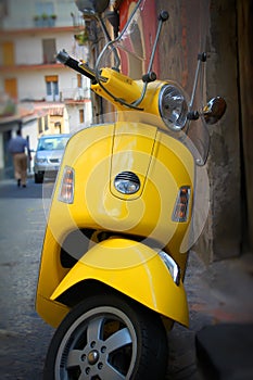 Yellow scooter