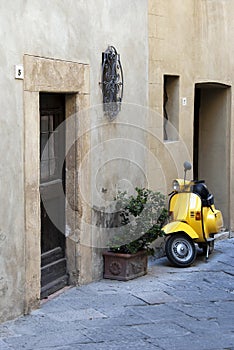 Yellow scooter