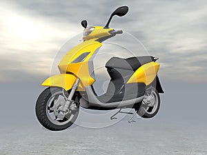 Yellow scooter - 3D render