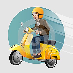 Yellow Scooter rider