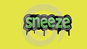 Yellow screen animation video written SNEEZE