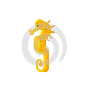 Yellow Seahorse Primitive Style Childish Sticker