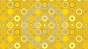 Yellow Seamless Geometric Retro Circles Background Pattern