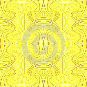 Yellow seamless psychedelic abstract spiral ray burst stripe pattern background - vector graphic