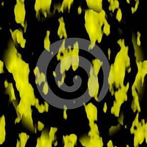 Yellow seamless texture. Background with yellow, spotted abstraction. Spots of yellow paint on a black background