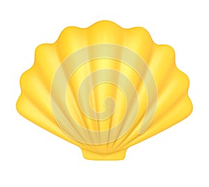 Yellow seashell. 3d illustration