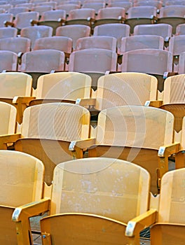 Yellow seats before the sporting event