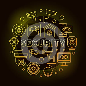Yellow security vector round illustration or symbol
