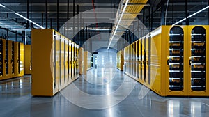The Yellow Server Racks. AI generated
