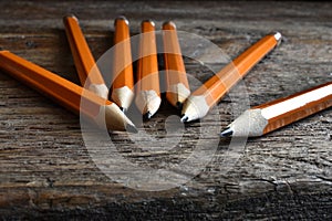 Yellow Sharpened Pencils Close Up