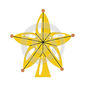 Yellow shining star topper Christmas tree decoration