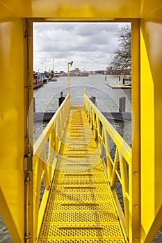 Yellow ship gangway