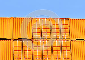 Yellow shipping containers