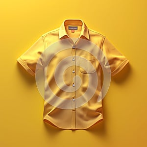 Yellow Shirt With Cut Out On Yellow Background 3d Rendering