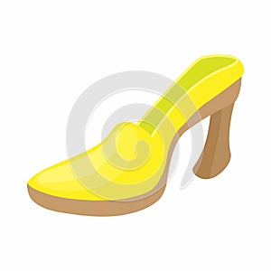 Yellow shoe icon, cartoon style