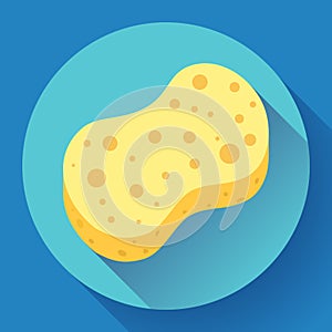 Yellow shower sponge cartoon icon. Illustration for web and mobile design.