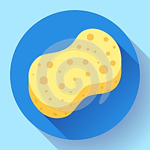 Yellow shower sponge cartoon icon. Illustration for web and mobile design.