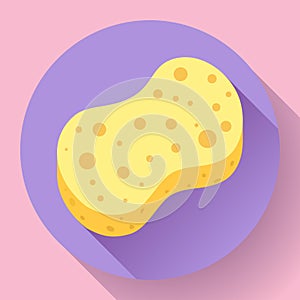 Yellow shower sponge cartoon icon. Illustration for web and mobile design.