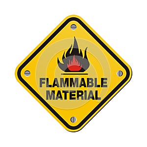 Yellow sign - flammable material photo