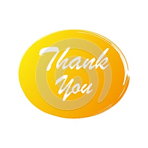yellow sign thank you for paper design. Promotion poster. Vector illustration.