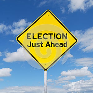 Yellow signboard toward election photo