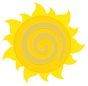 Yellow Silhouette Sun. Vector Illustration