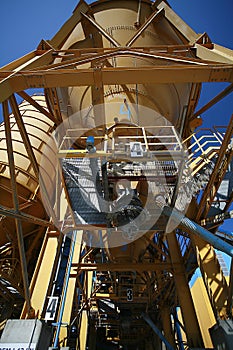 Yellow silos industrial plant