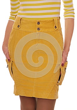 Yellow skirt.