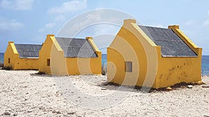 Yellow Slave houses on Bonaire