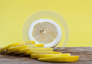 yellow sliced lemon