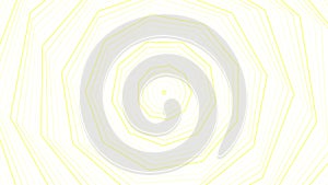 Yellow slim spin nonagon star simple flat geometric on white background loop. Starry nonangular spinning radio waves endless