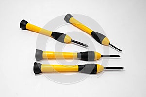 Yellow small screwdrivers