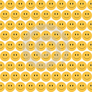 Yellow Smiley Face Seamless Vector Pattern