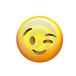 yellow smiley face and single wink icon photo