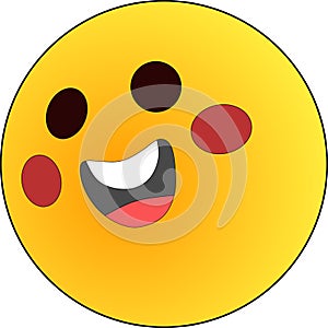 Yellow smiley face for your design. Ð¡haracter for web or card design. Graphic element for background