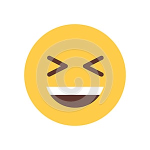 Yellow Smiling Cartoon Face Laughing Emoji People Emotion Icon