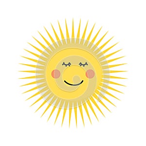 Yellow Smiling Sun Icon